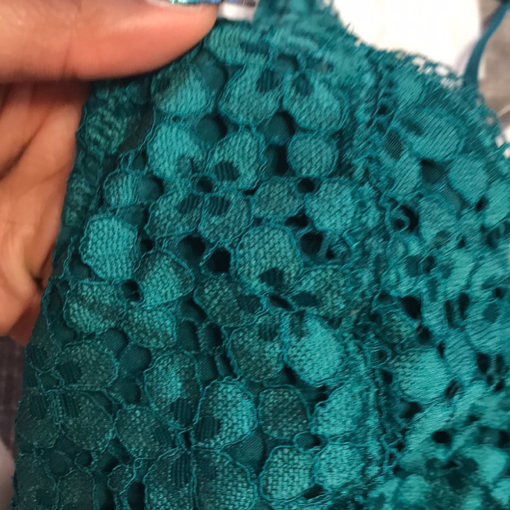 Floral Lace Bralettes in Pink and Emerald Green